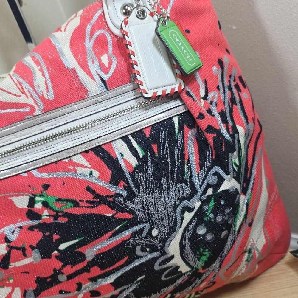 Coach Poppy Placed Flower Glam Tote Floral Sequin Shoulder Bag K1182-19029 - Picture 4 of 16